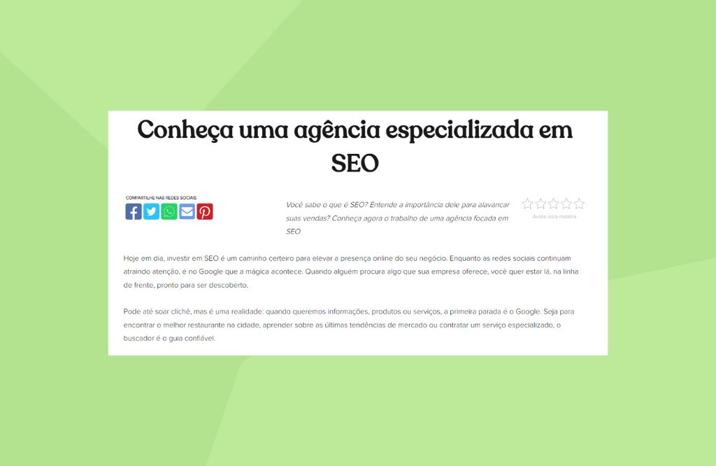 Agência blog ecommerce